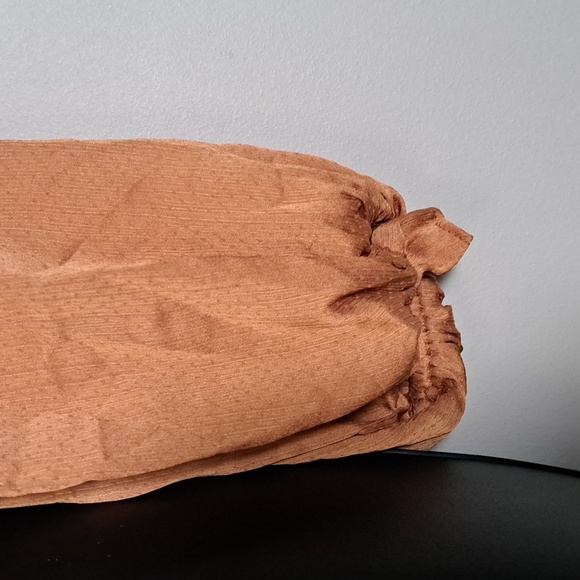 ASTR Love Song Ruched Frill Puff Sleeve Top XS Apricot - Picture 7 of 12